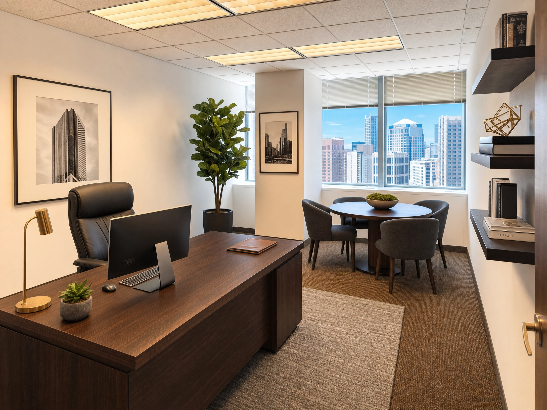 Office 12 at Law Offices of Cleveland, showing a furnished private office with a desk and guest chairs.