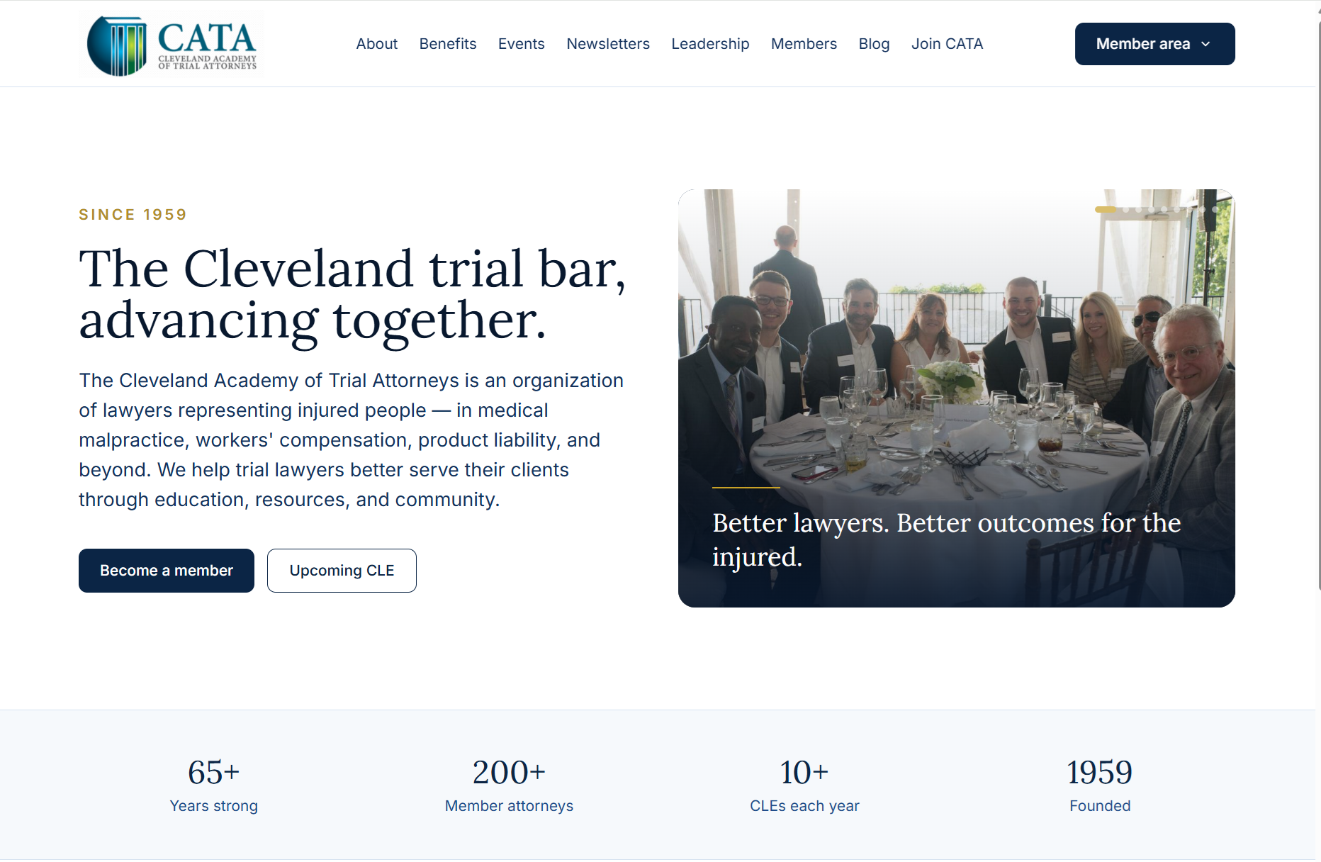 Screenshot of the Cleveland Academy of Trial Attorneys website